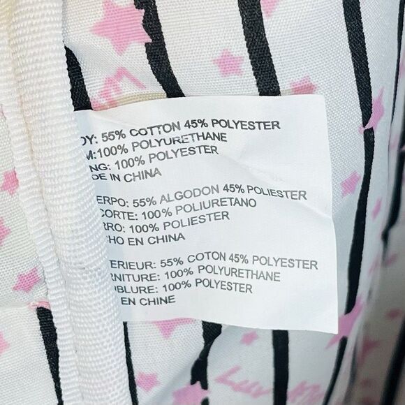 Luv Betsy Johnson Weekender Tote Duffel Travel Bag Pastel Vertical Stripes Large - Picture 9 of 13